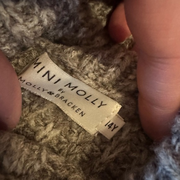Mini Molly Bracken Gray Cable Knit Turtleneck Sweater 14Y - Picture 2 of 5